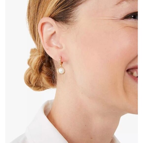 Kate Spade NEW earrings - Something Sparkly - faux pearl/ gold - Picture 3 of 8